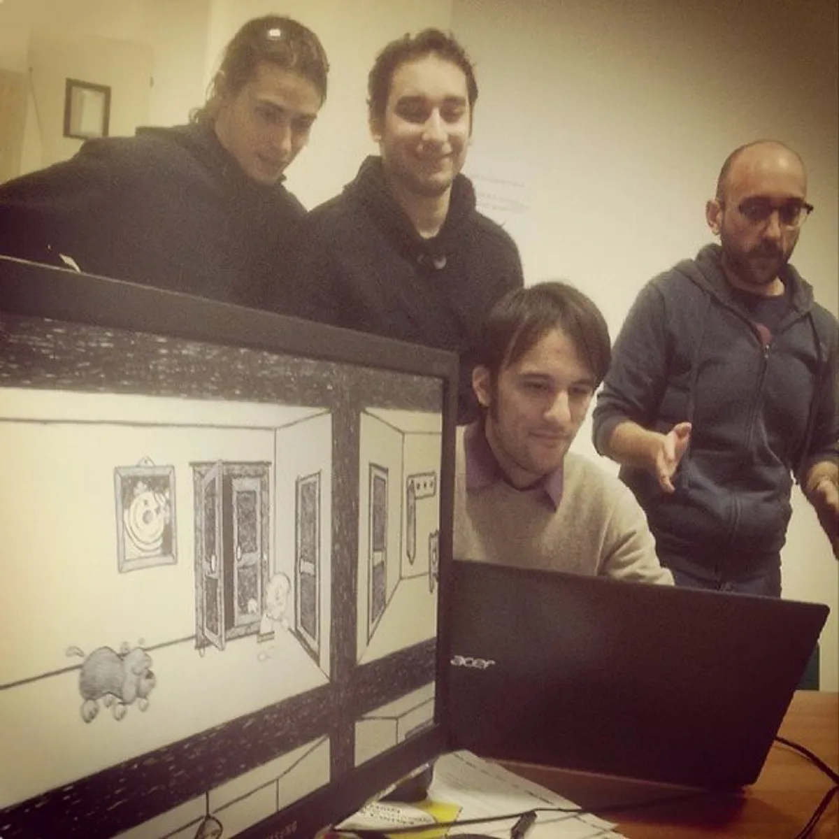 Me and the team presenting the game